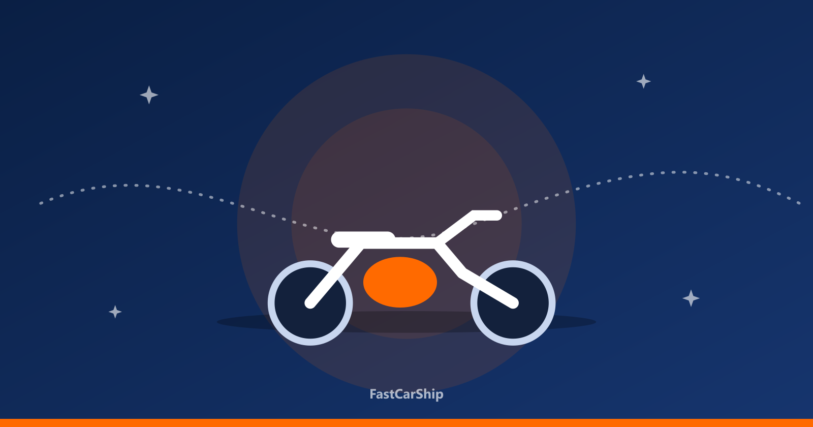 Illustration of a motorcycle ready for transport